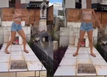 Adolescentes dançam sobre túmulo e zombam de lápides em cemitério de Pirenópolis