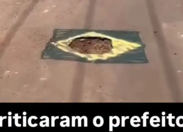 Em clima de Copa do Mundo, moradores pintam buracos nas ruas com cores do Brasil; vídeo