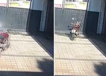 Moto sem piloto atravessa avenida em Goiânia e assusta moradores 