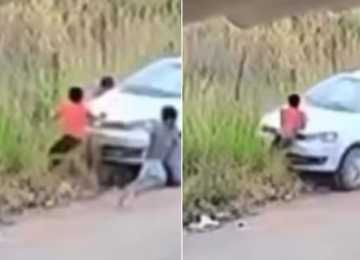 Criança é atropelada por motorista sem CNH que tentou fugir em Trindade 