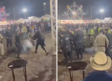 Vídeo mostra policiais agredindo jovens com cassetetes durante festa agropecuária em Cristalina 
