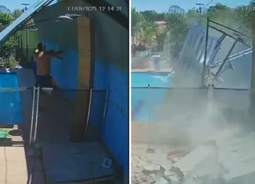 Muro desaba sobre piscina e atinge dois homens em Avelinópolis