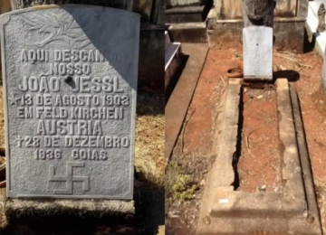 Suástica em túmulo intriga moradores na Cidade de Goiás