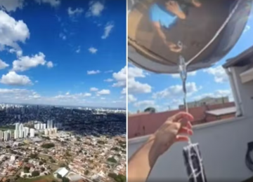 Jovem lança celular preso a balões e registra Goiânia a 3 mil metros de altura