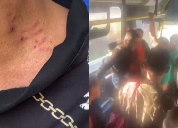 Vídeo mostra jovem de 27 anos espancando idosa de 61 anos em ônibus de Goiânia