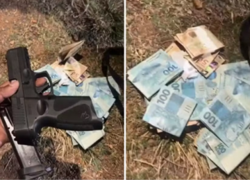 Menina de 11 anos é encontrada com arma, munições e R$ 7 mil em Luziânia