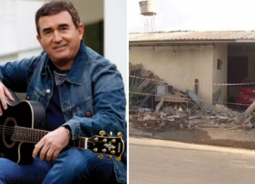 Caminhão de Amado Batista perde controle e invade casas em Goiânia; vídeo mostra destruição