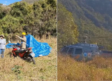 Piloto de parapente fica ferido após queda na Serra de Jaraguá