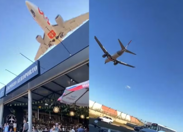 Vídeo de avião passando perto de bar em Goiânia viraliza