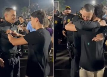 Irmão surpreende formando e troca identificação na formatura da Polícia Penal