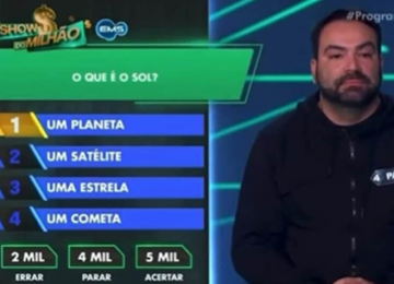 Participante se enrola e erra pergunta fácil sobre o Sol no Show do Milhão