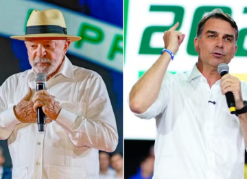 Flávio Bolsonaro encosta em Lula e aparece numericamente à frente no segundo turno, aponta BTG/Nexus