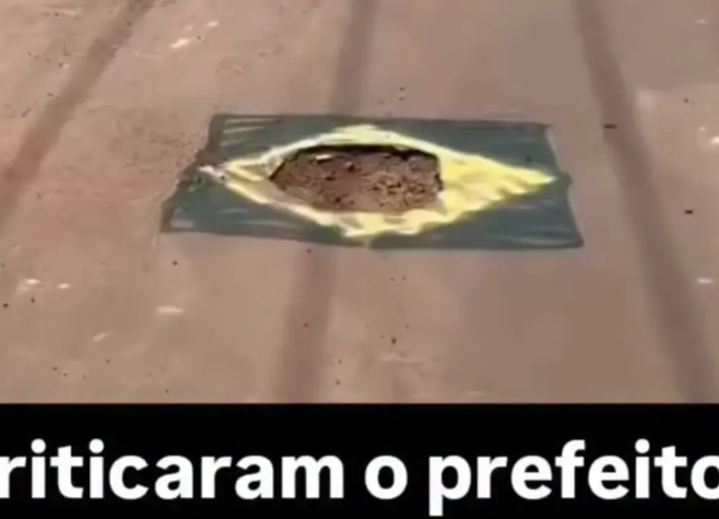 Em clima de Copa do Mundo, moradores pintam buracos nas ruas com cores do Brasil; vídeo