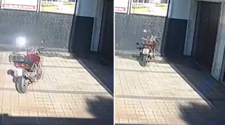 Moto sem piloto atravessa avenida em Goiânia e assusta moradores 