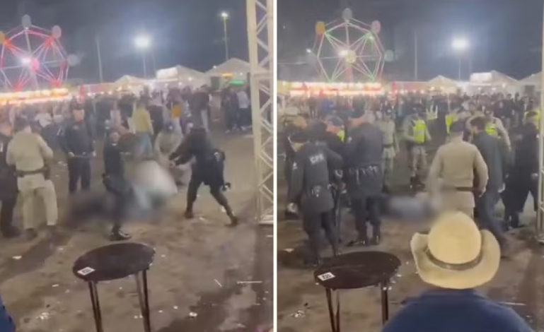 Vídeo mostra policiais agredindo jovens com cassetetes durante festa agropecuária em Cristalina 