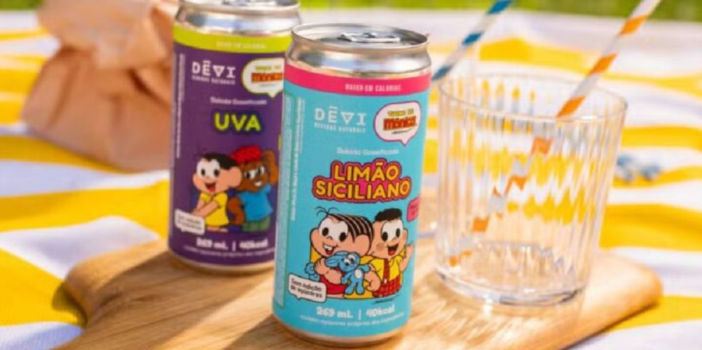 Marca brasileira lança refrigerante mais saudável do mundo com personagens da Turma da Mônica