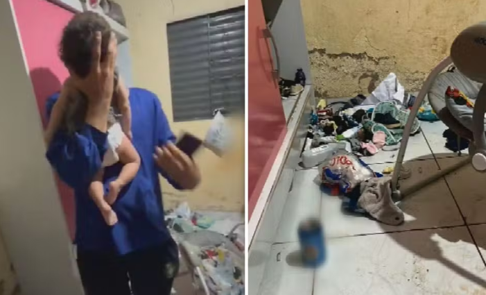 Quatro crianças são encontradas trancadas e sem comida em casa insalubre em Goianira