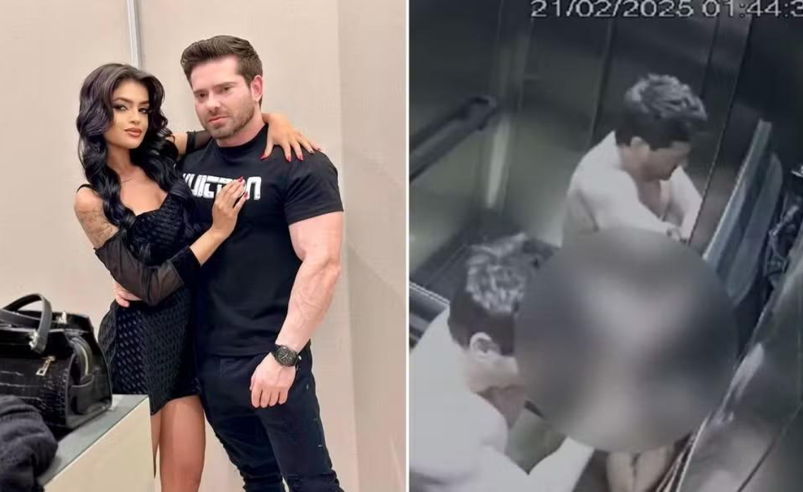 Vídeo mostra influenciadora sendo agredida e desmaiando em elevador em Goiânia