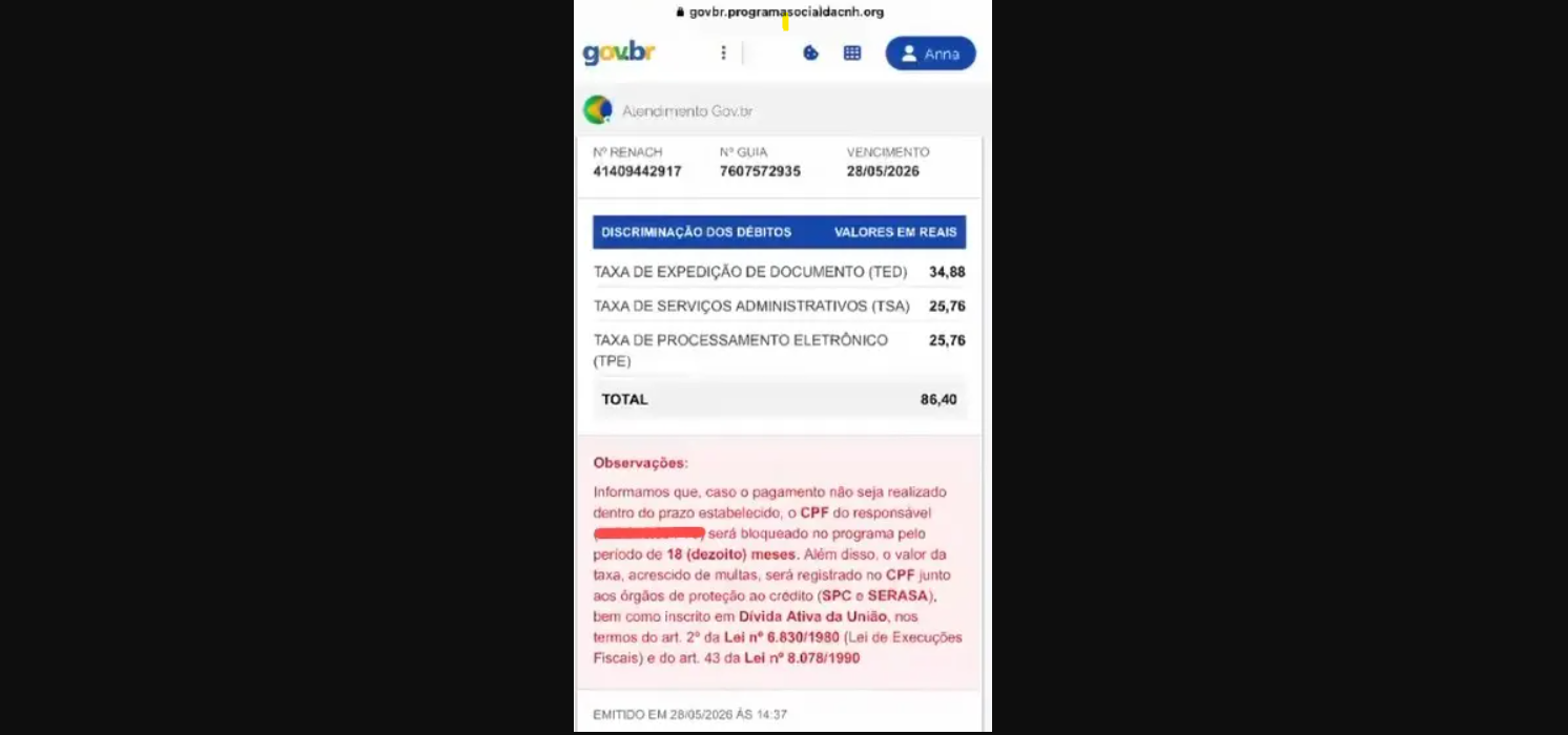 Golpe da CNH gratuita usa página falsa e faz vítimas em Goiás