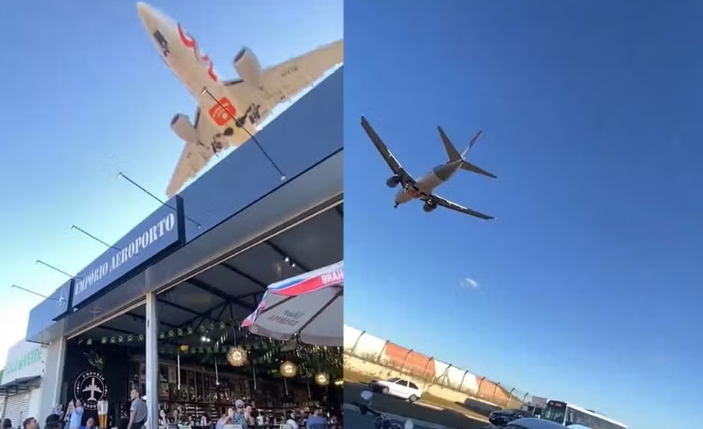 Vídeo de avião passando perto de bar em Goiânia viraliza