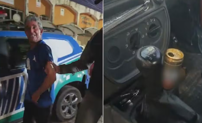 Motorista sorri após ser preso bêbado e com CNH vencida