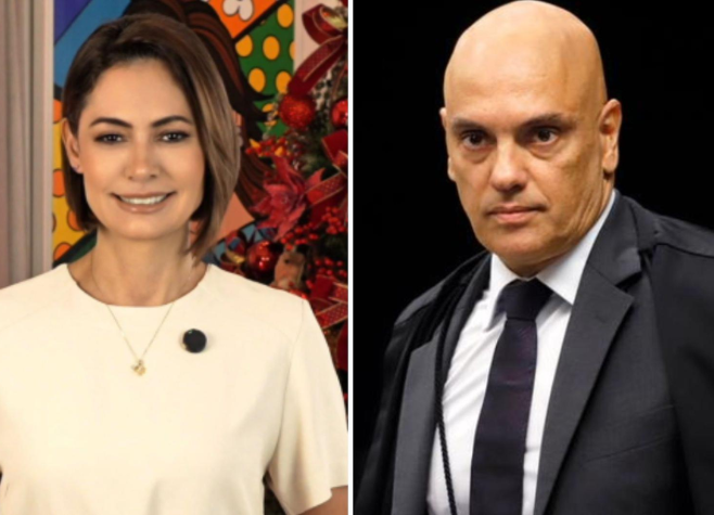 Michelle Bolsonaro chama Alexandre de Moraes de 'irmão em Cristo'