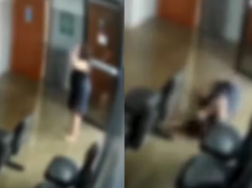 Mulher desmaia ao chegar à delegacia de Goiânia para denunciar agressões do companheiro