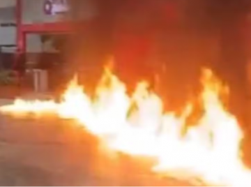 Motociclista incendeia posto após perceber combustível adulterado 