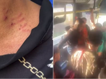 Vídeo mostra jovem de 27 anos espancando idosa de 61 anos em ônibus de Goiânia