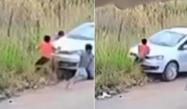 Criança é atropelada por motorista sem CNH que tentou fugir em Trindade 