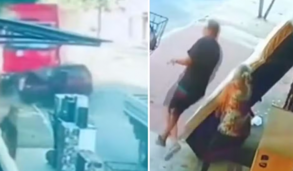 Vídeo mostra quando moradores escapam por um triz de serem atingidos após batida com três mortos 