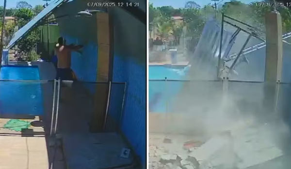 Muro desaba sobre piscina e atinge dois homens em Avelinópolis