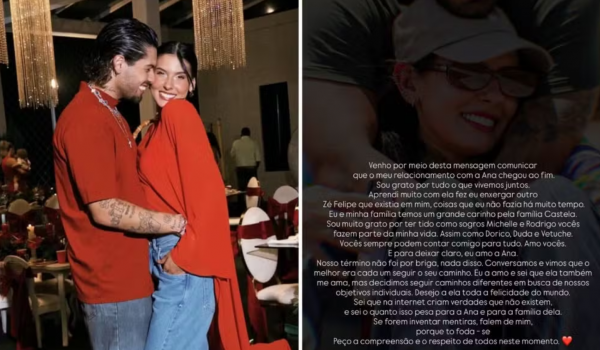 Após anúncio de separação, Zé Felipe e Ana Castela mantêm silêncio