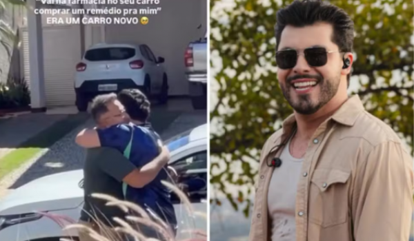 Murilo Huff surpreende funcionário com carro de presente