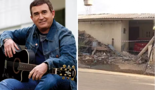 Caminhão de Amado Batista perde controle e invade casas em Goiânia; vídeo mostra destruição