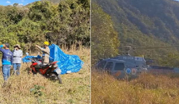 Piloto de parapente fica ferido após queda na Serra de Jaraguá