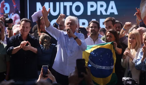 Em primeiro discurso como candidato, Caiado promete endurecer combate ao crime e critica adversários