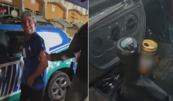 Motorista sorri após ser preso bêbado e com CNH vencida