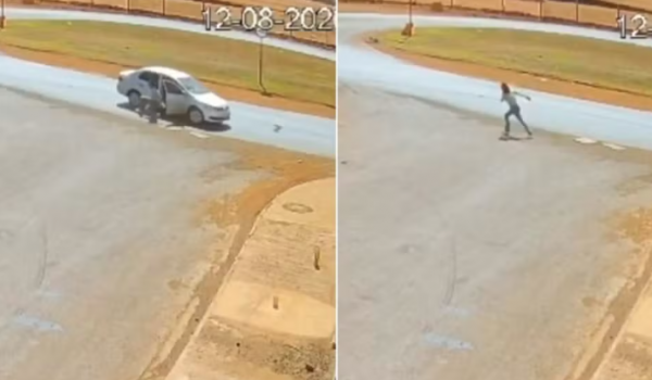 Mulher pula de carro em movimento para fugir do marido em Goiás