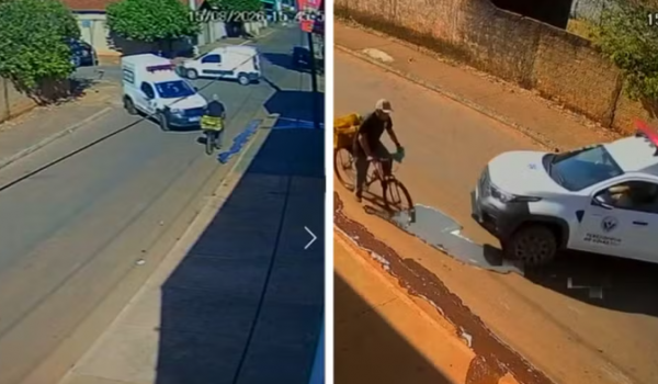 Ambulância bate em van e atropela ciclista em Terezópolis