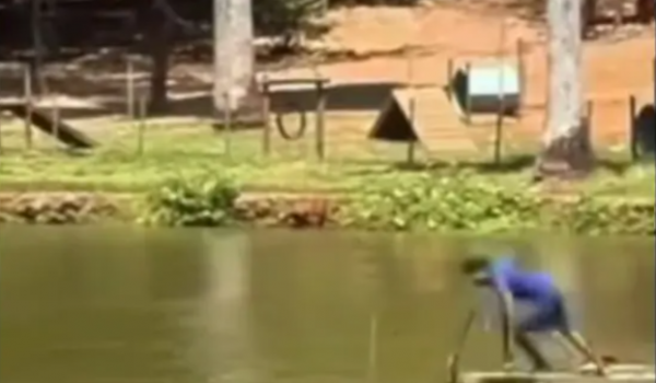 Homem é detido após tomar banho em lago de Goiânia