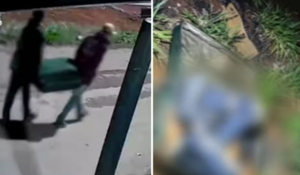 Vídeo mostra suspeitos levando mala com corpo em Goianira 