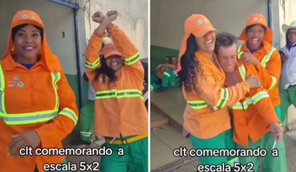 Vídeo de garis comemorando fim da escala 6x1 viraliza em Goiânia