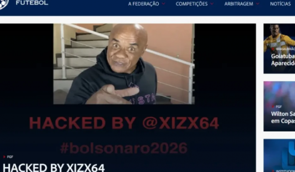 Site da Federação Goiana de Futebol é invadido com mensagem pró-bolsonaro