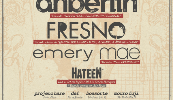 Emo Vive: bandas internacionais fazem shows especiais em três capitais brasileiras de 4 a 8 de junho 