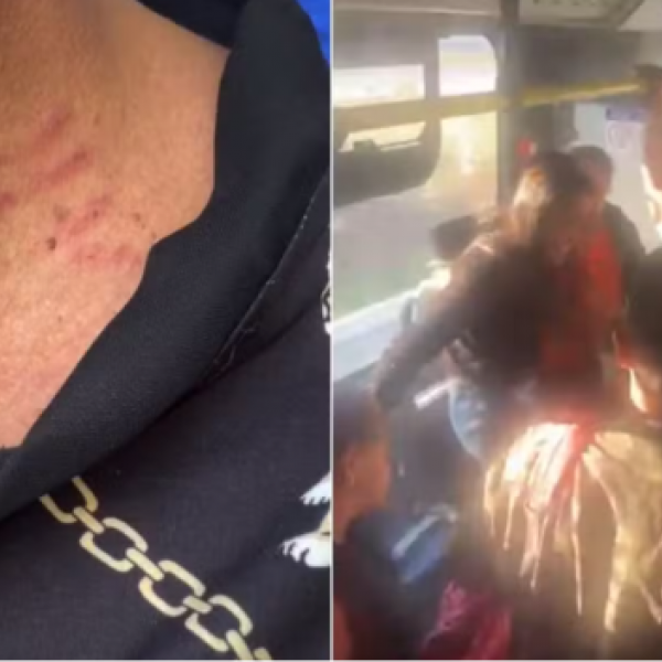 Vídeo mostra jovem de 27 anos espancando idosa de 61 anos em ônibus de Goiânia