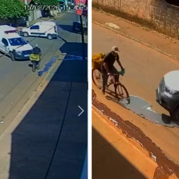 Ambulância bate em van e atropela ciclista em Terezópolis