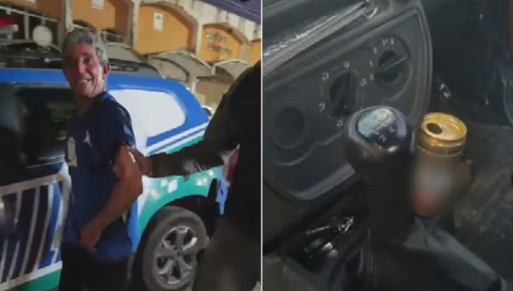Motorista sorri após ser preso bêbado e com CNH vencida